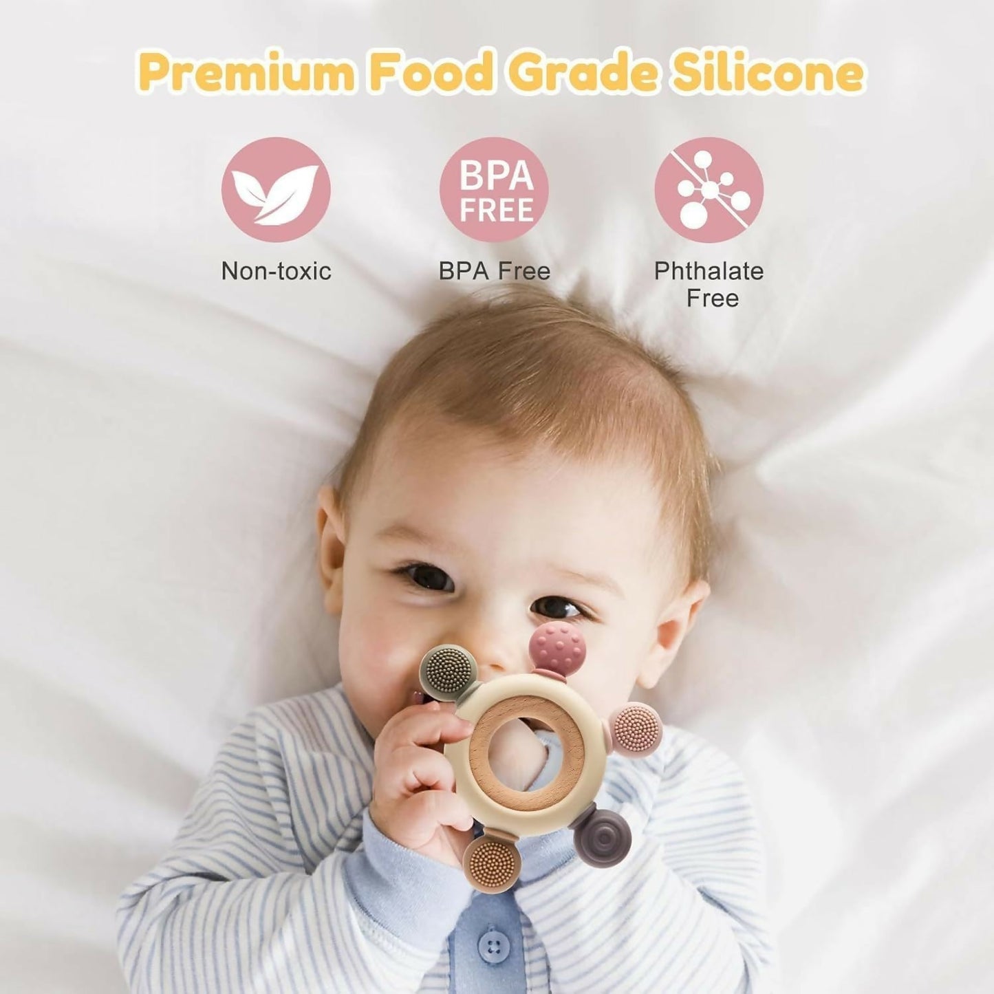 Baby Hand Teether – Multi-Color Gum Relief & Sensory Stimulator