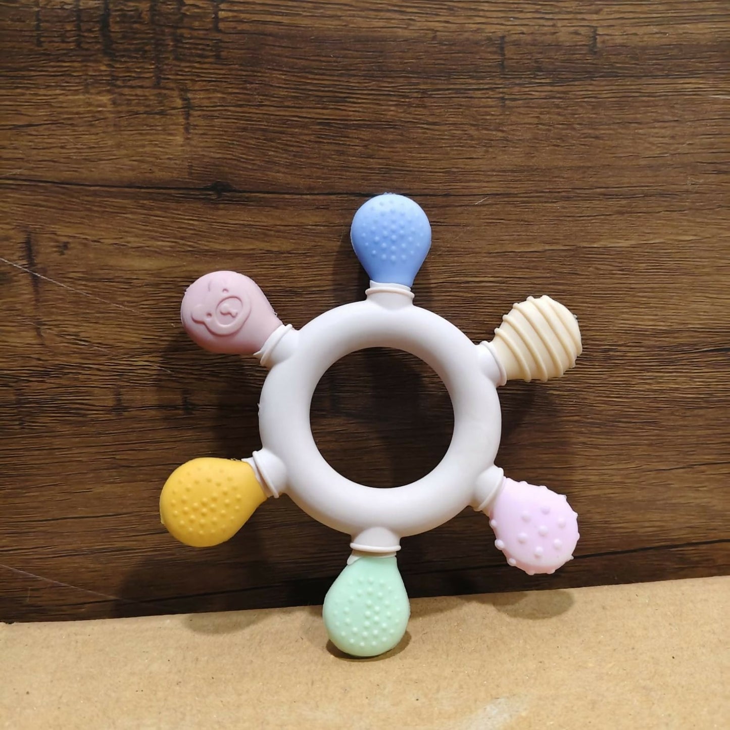 Baby Hand Teether – Multi-Color Gum Relief & Sensory Stimulator