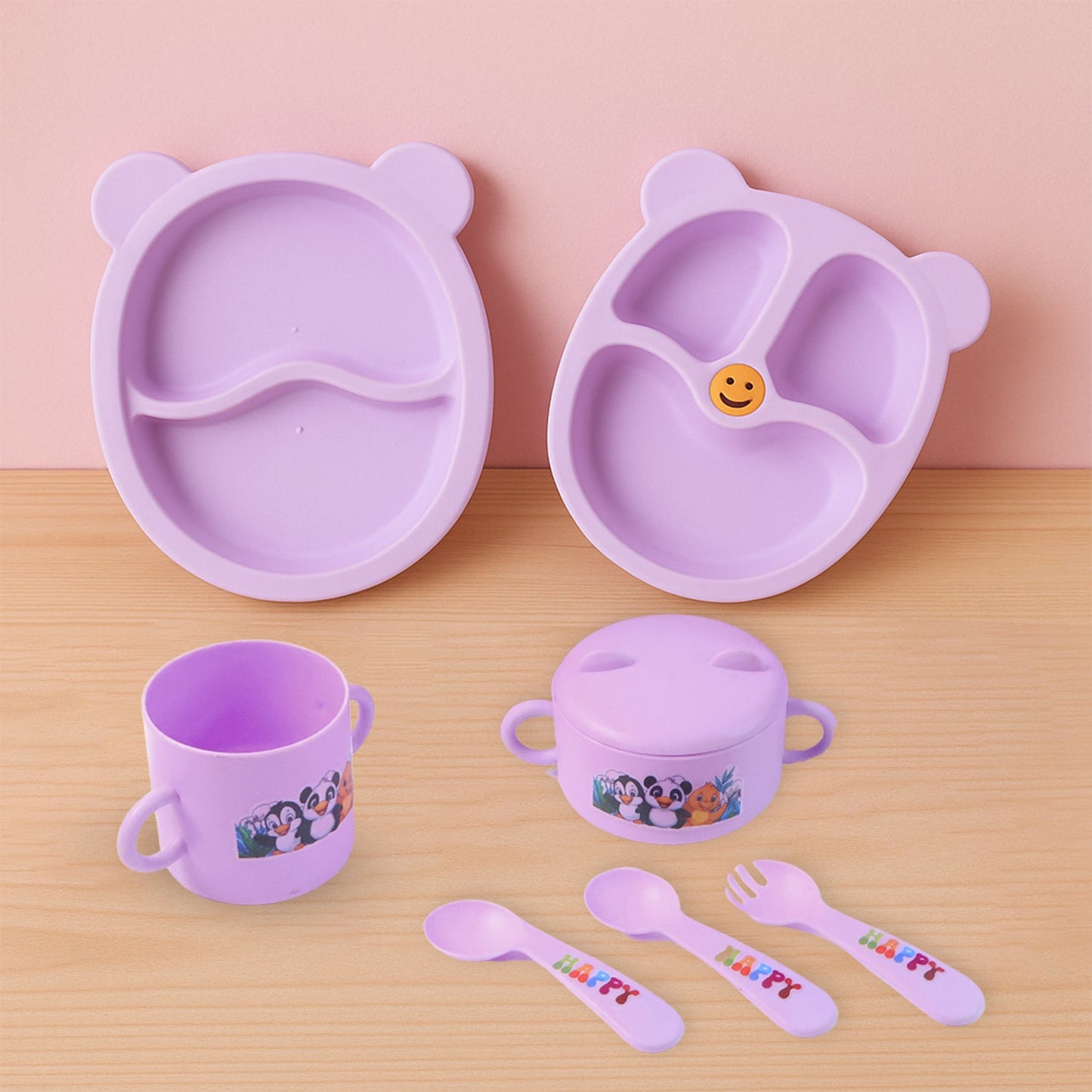 Children’s Tableware Dining Set – Durable Panda Print Meal Kit