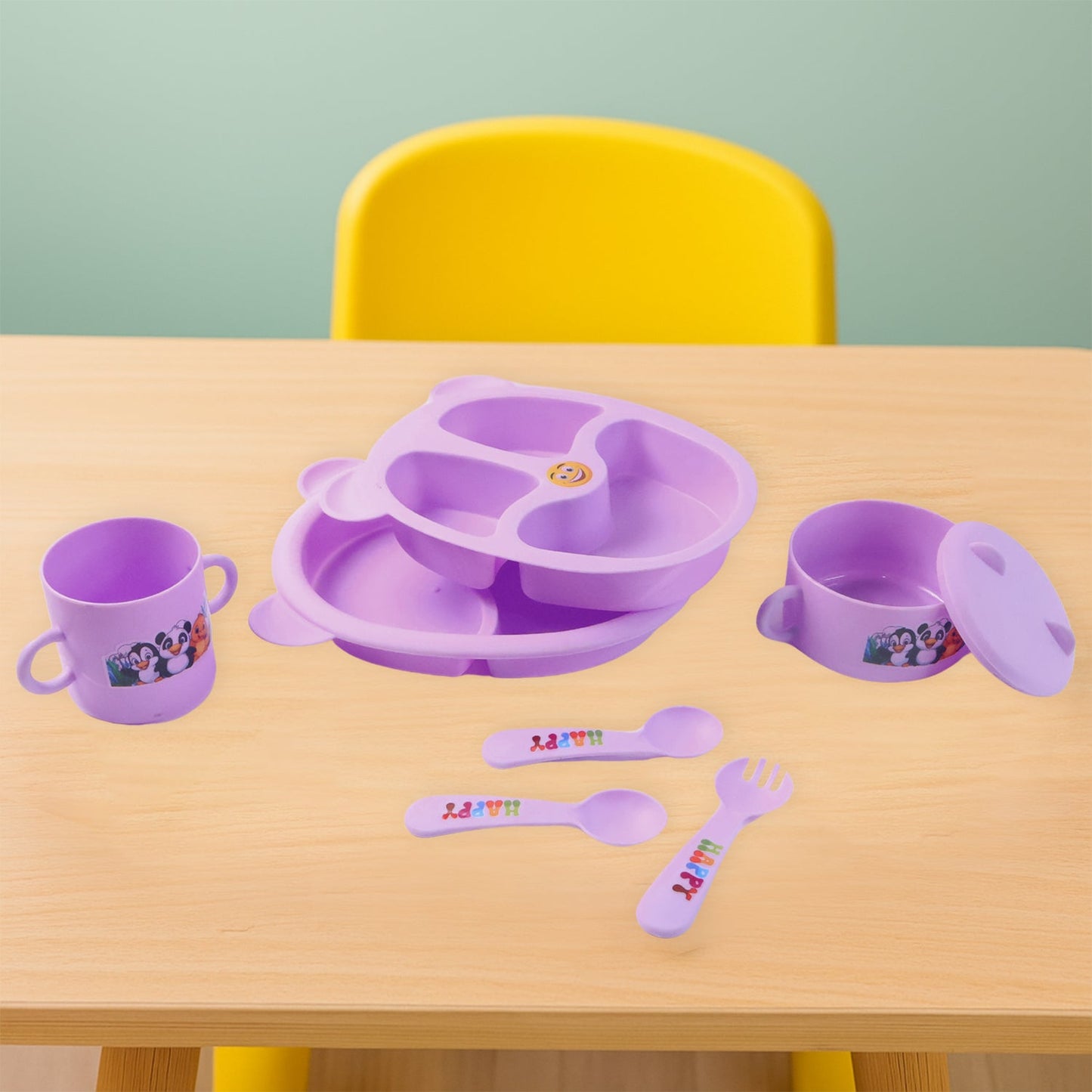 Children’s Tableware Dining Set – Durable Panda Print Meal Kit
