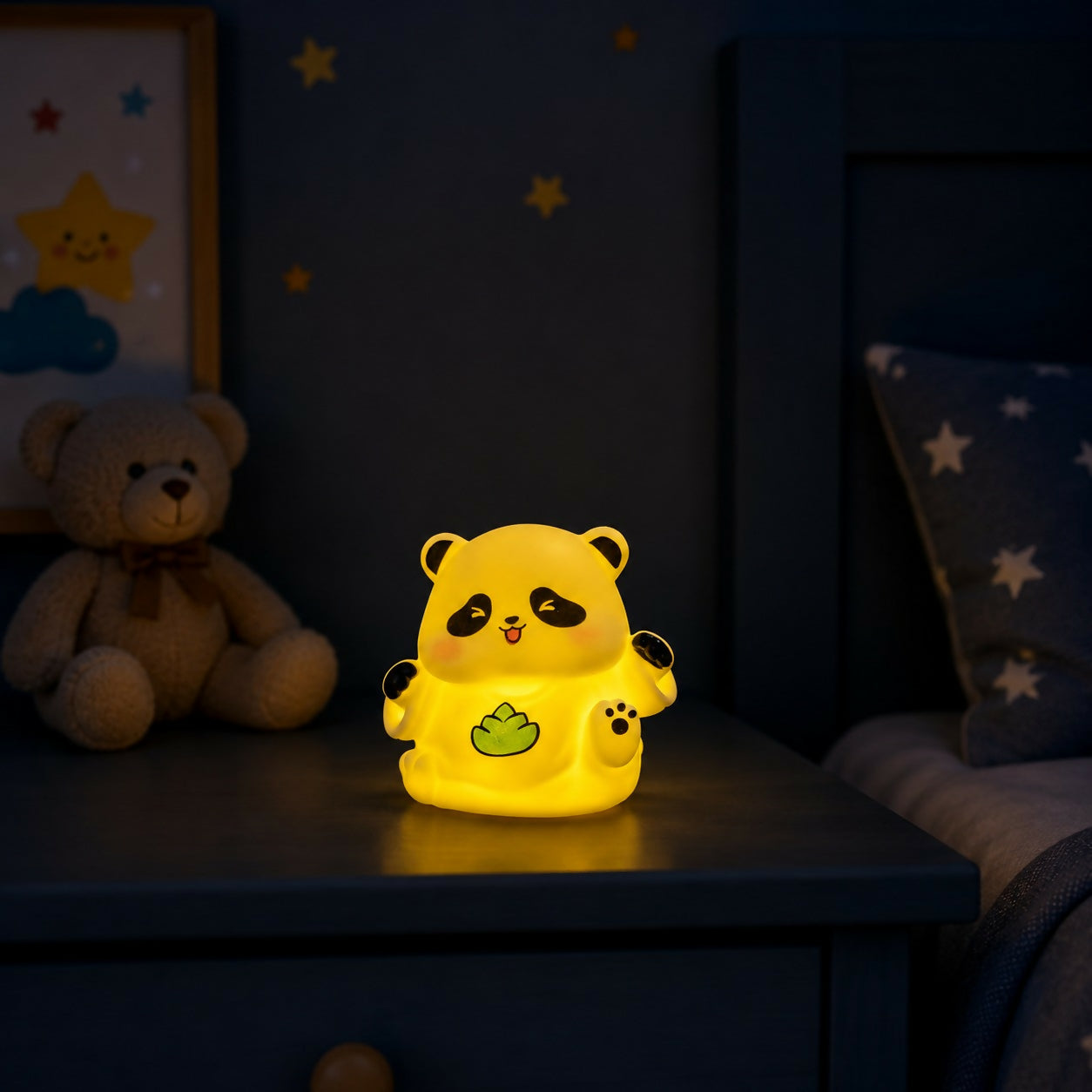 Cute Panda Showpiece Night Light for Kids Room Table & Home Decor