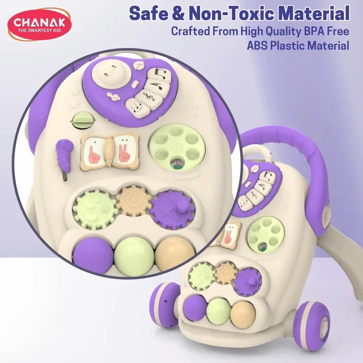 Baby Walker with Anti-Slip Wheels – Safe Musical Walker for 9+ Months