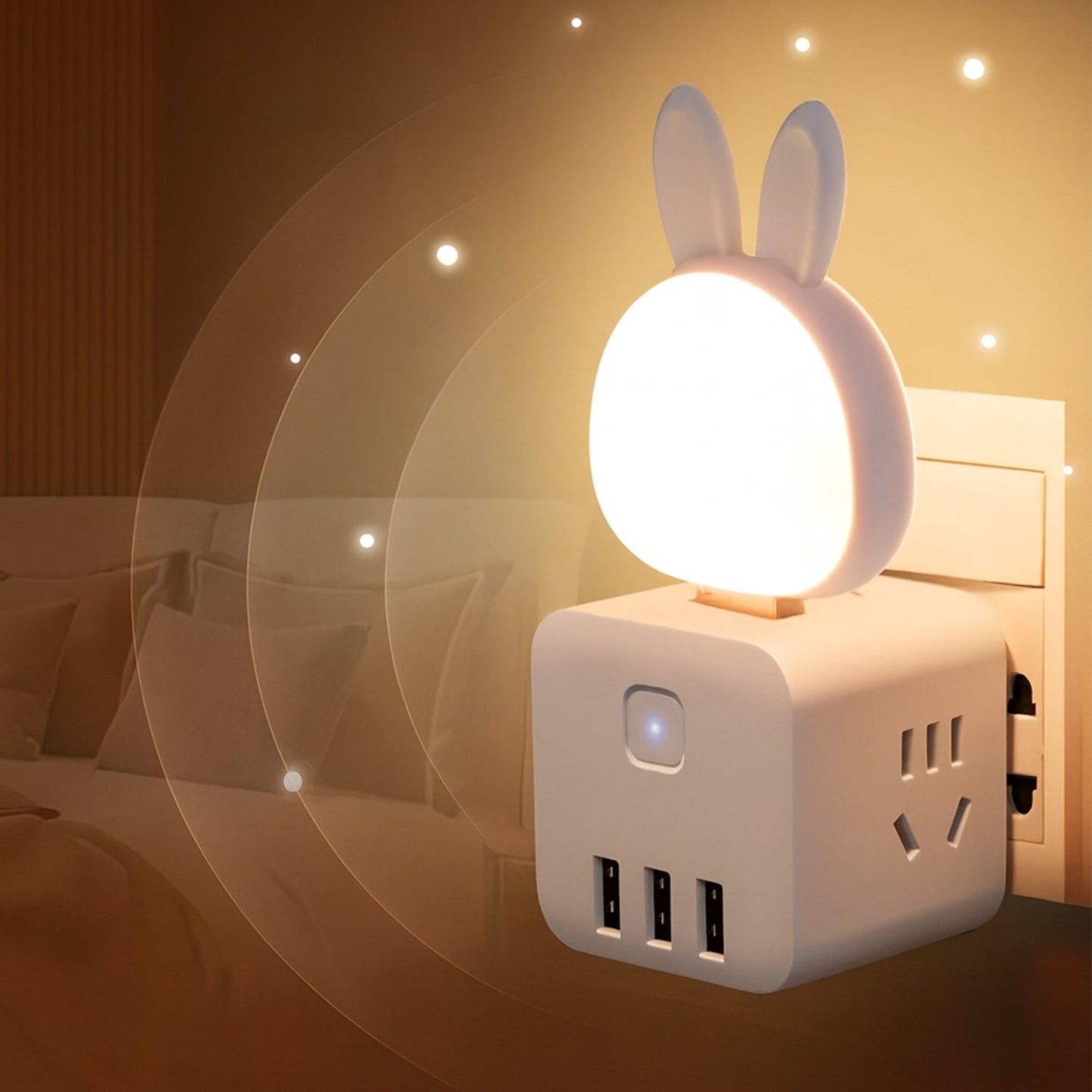 USB Rabbit Night Light – Voice-Activated Soft LED Glow