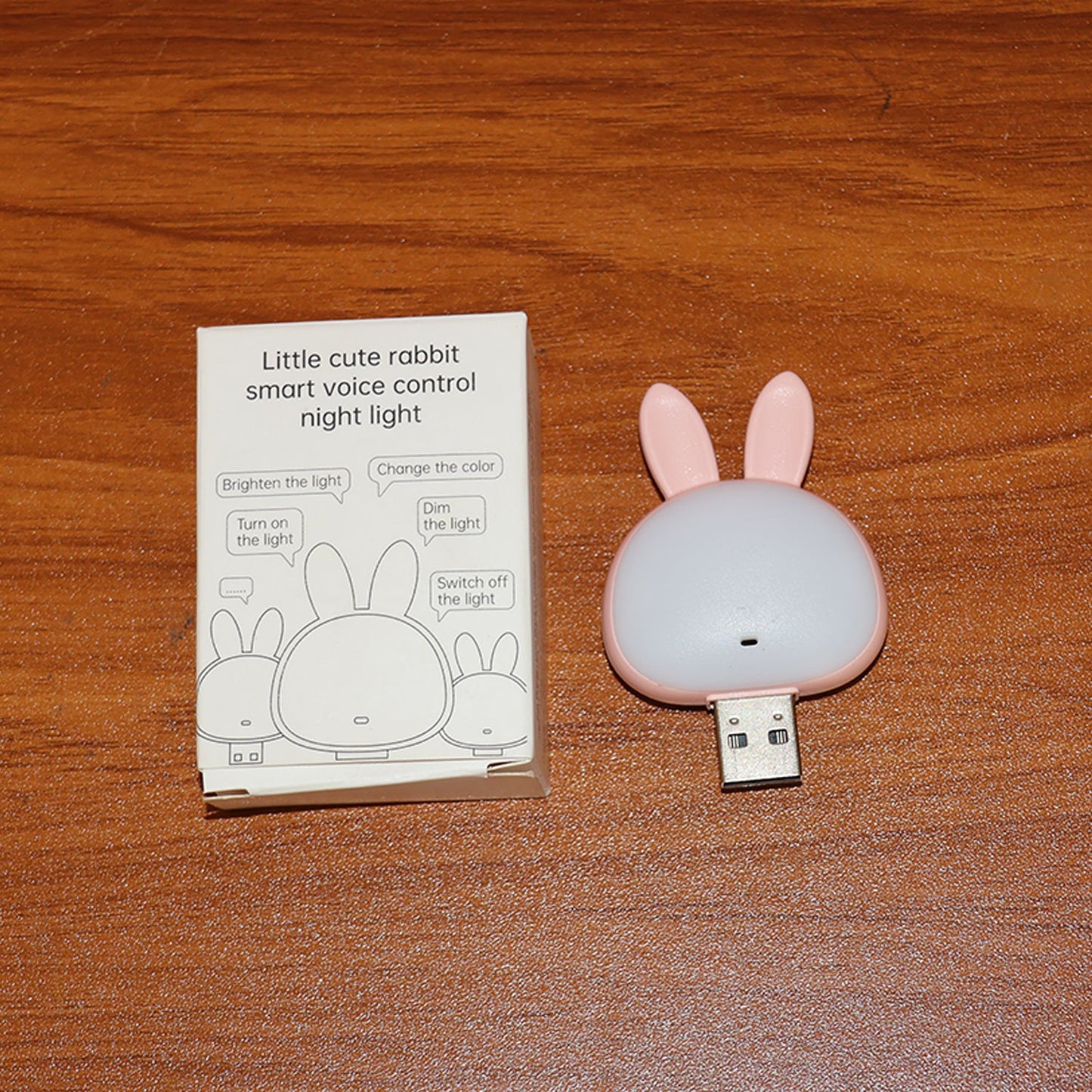 USB Rabbit Night Light – Voice-Activated Soft LED Glow