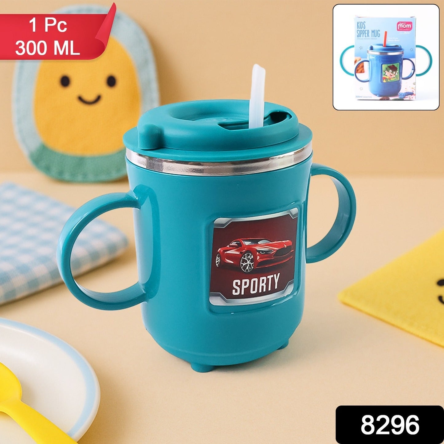Kids Sporty Sipper Mug – Spill-Proof with Straw & Dual Handles