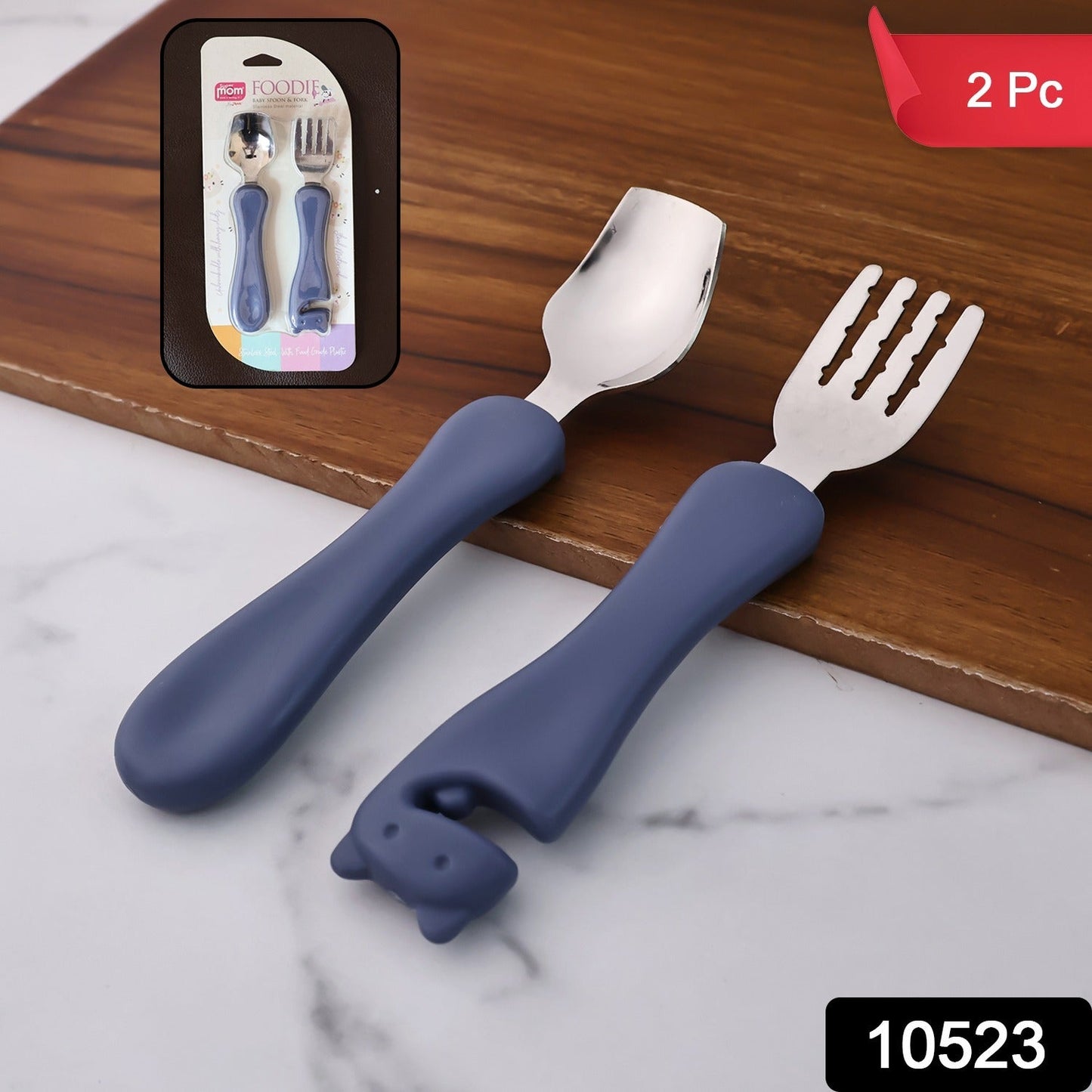 Stainless Steel Baby Spoon & Fork Set – Safe Toddler Cutlery