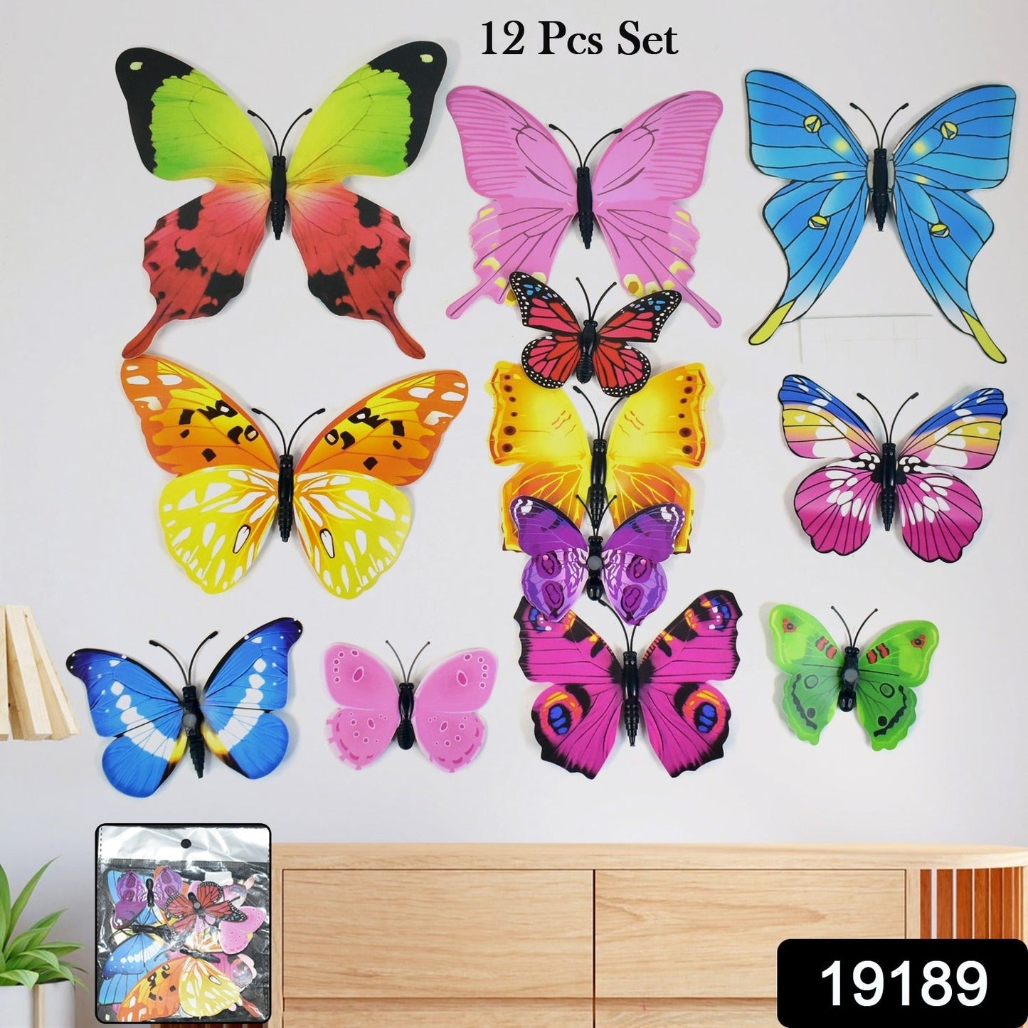 3D Butterfly Wall Stickers – Vibrant 12-Piece Removable Decor
