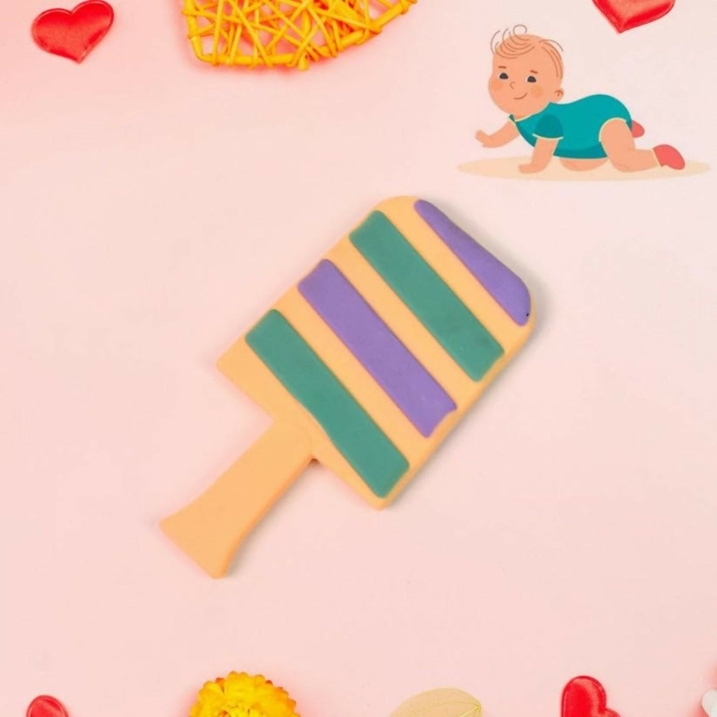 Silicone Baby Teether – Gentle Candy Shape for Gum Relief