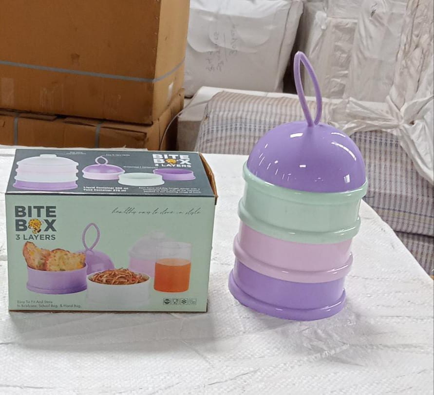 Baby Food Storage Box – 3-Layer Portable | Mini Bubbles