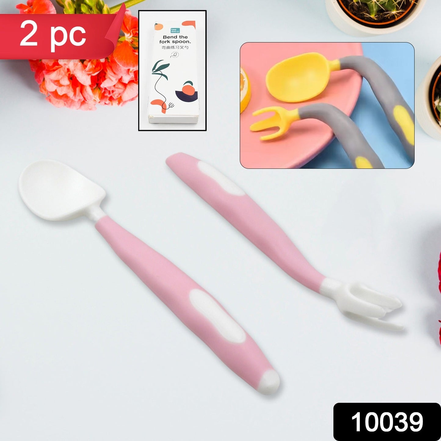 Kids Self-Feeding Utensils – Bendable Spoon & Fork Set | Quickslice