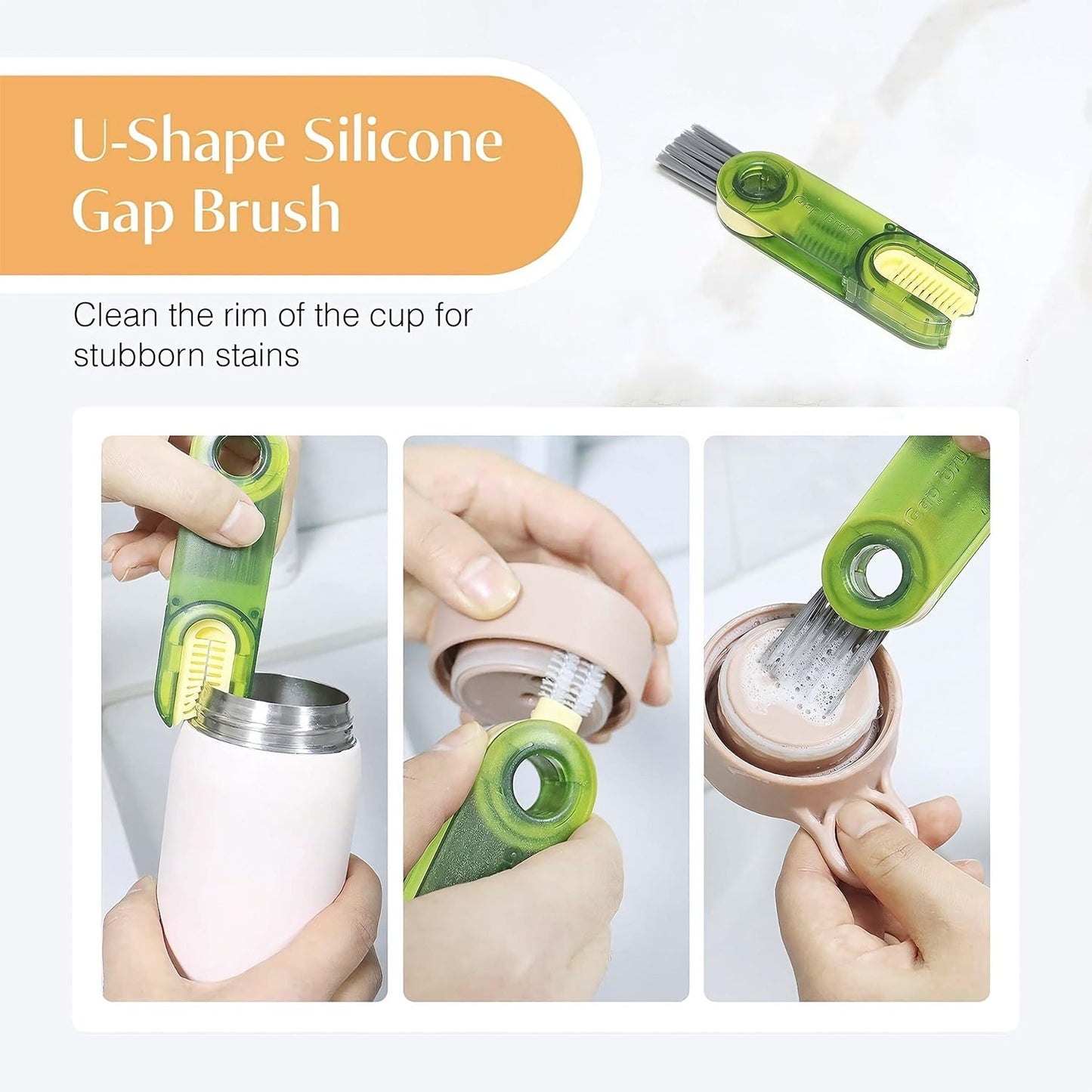Multipurpose Cleaning Brush – Dual Head Scrubber for Bottles & Straws