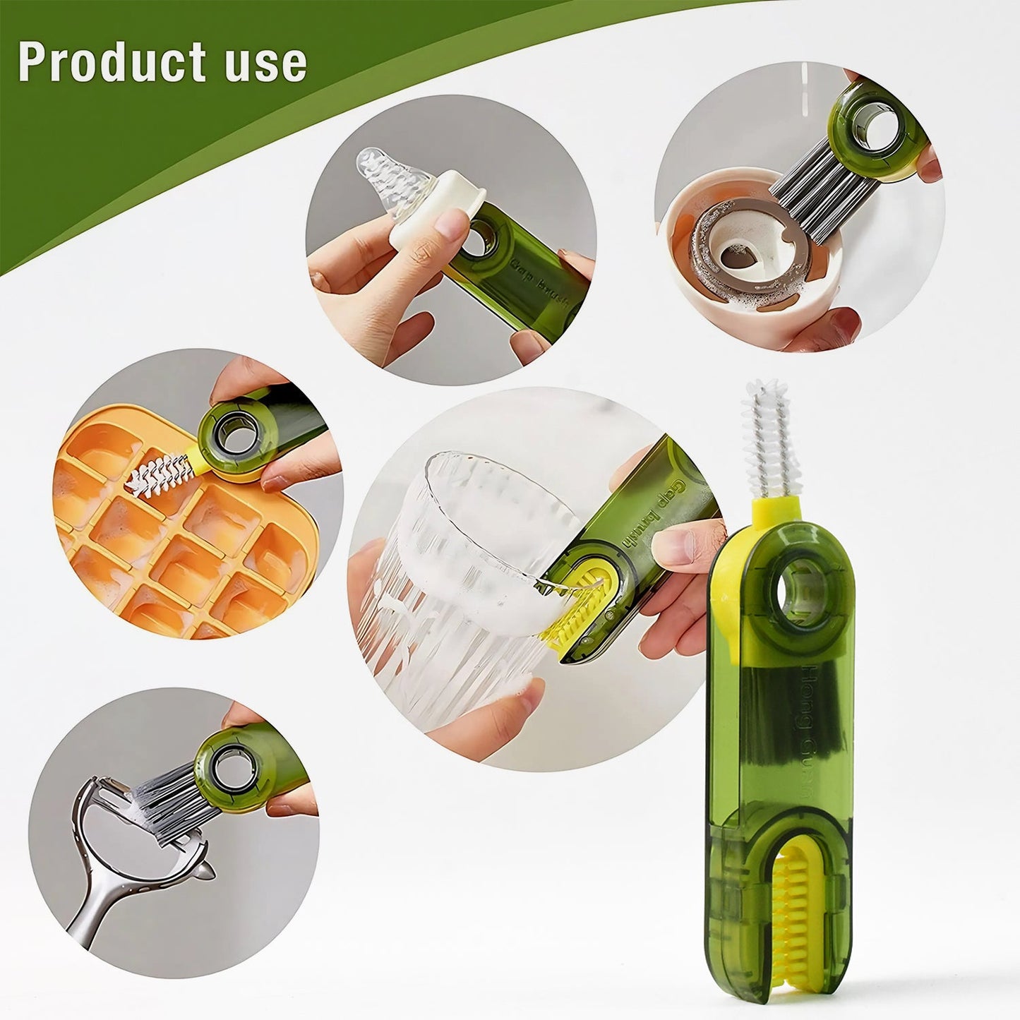 Multipurpose Cleaning Brush – Dual Head Scrubber for Bottles & Straws