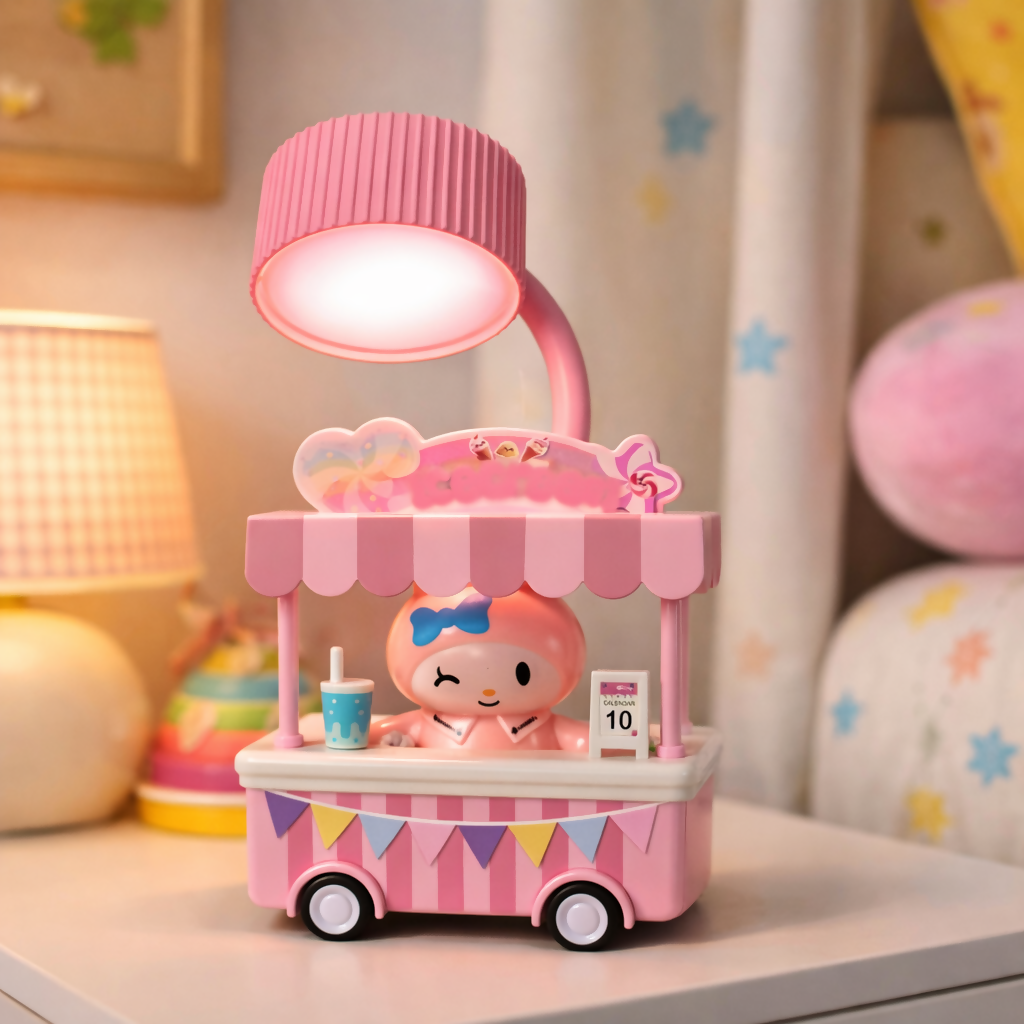 Ice Cream Cart Night Lamp – Adjustable Flexible Neck Kids Desk Light