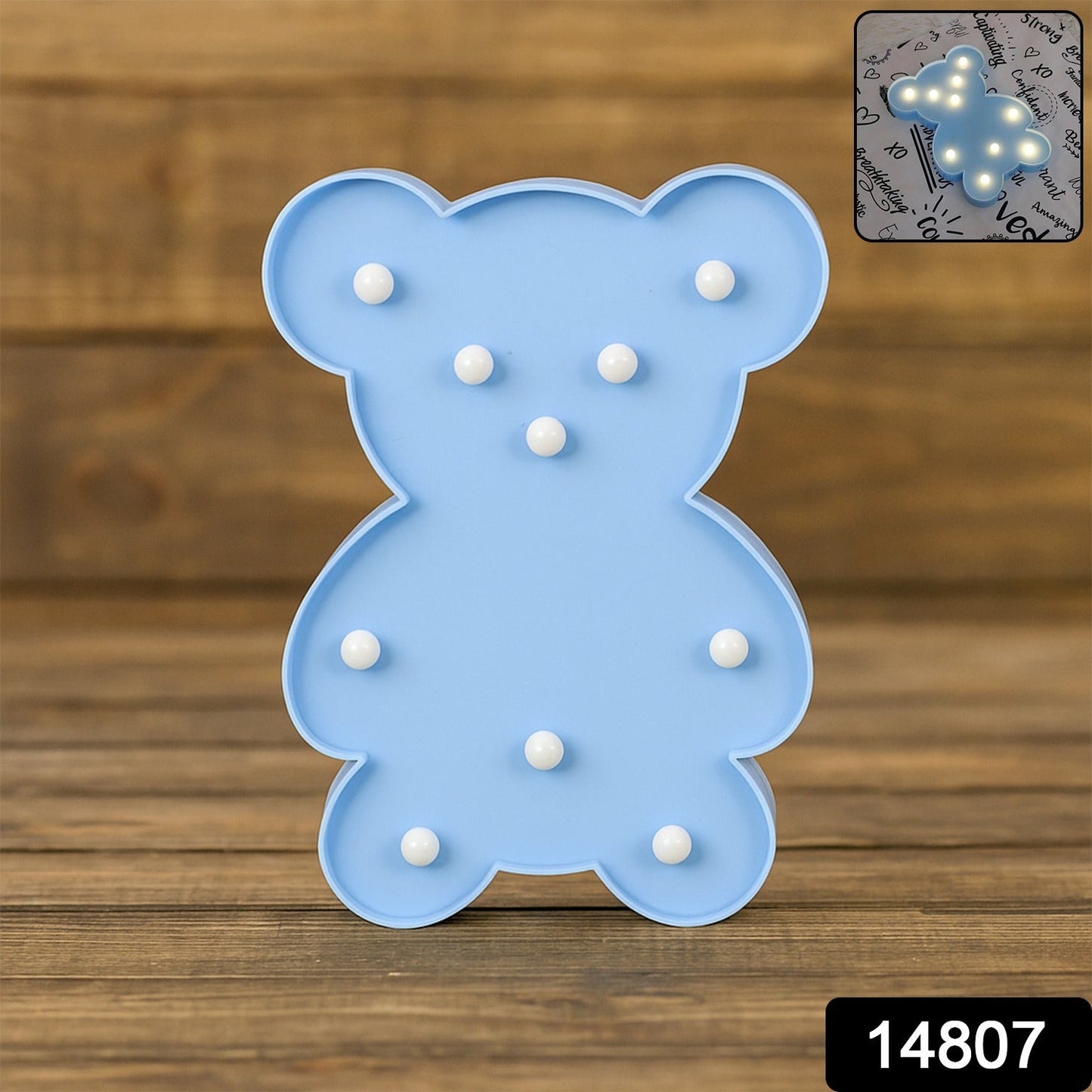 Teddy Bear LED Night Light – Soft Glow Battery Operated Lamp