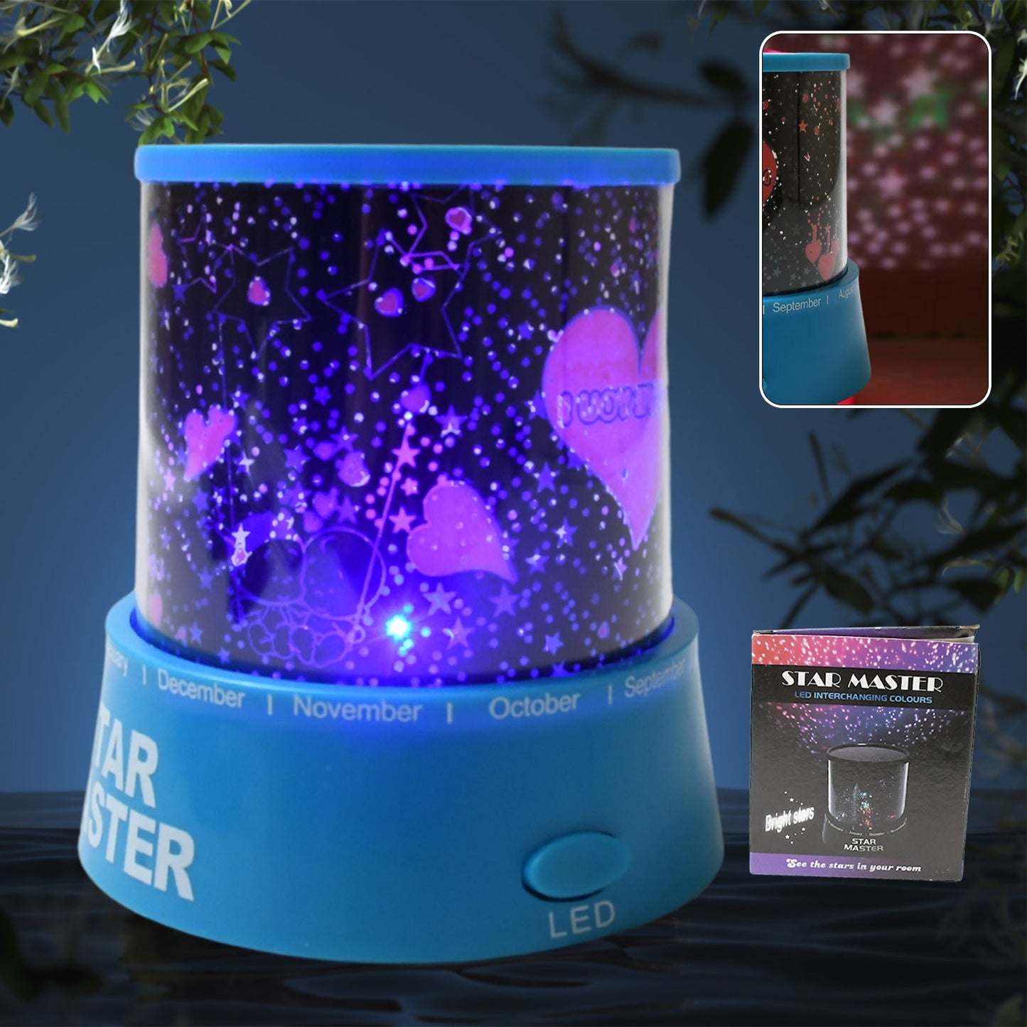 Star Projector Night Light – Rotating LED Lamp with Music | DeoDap