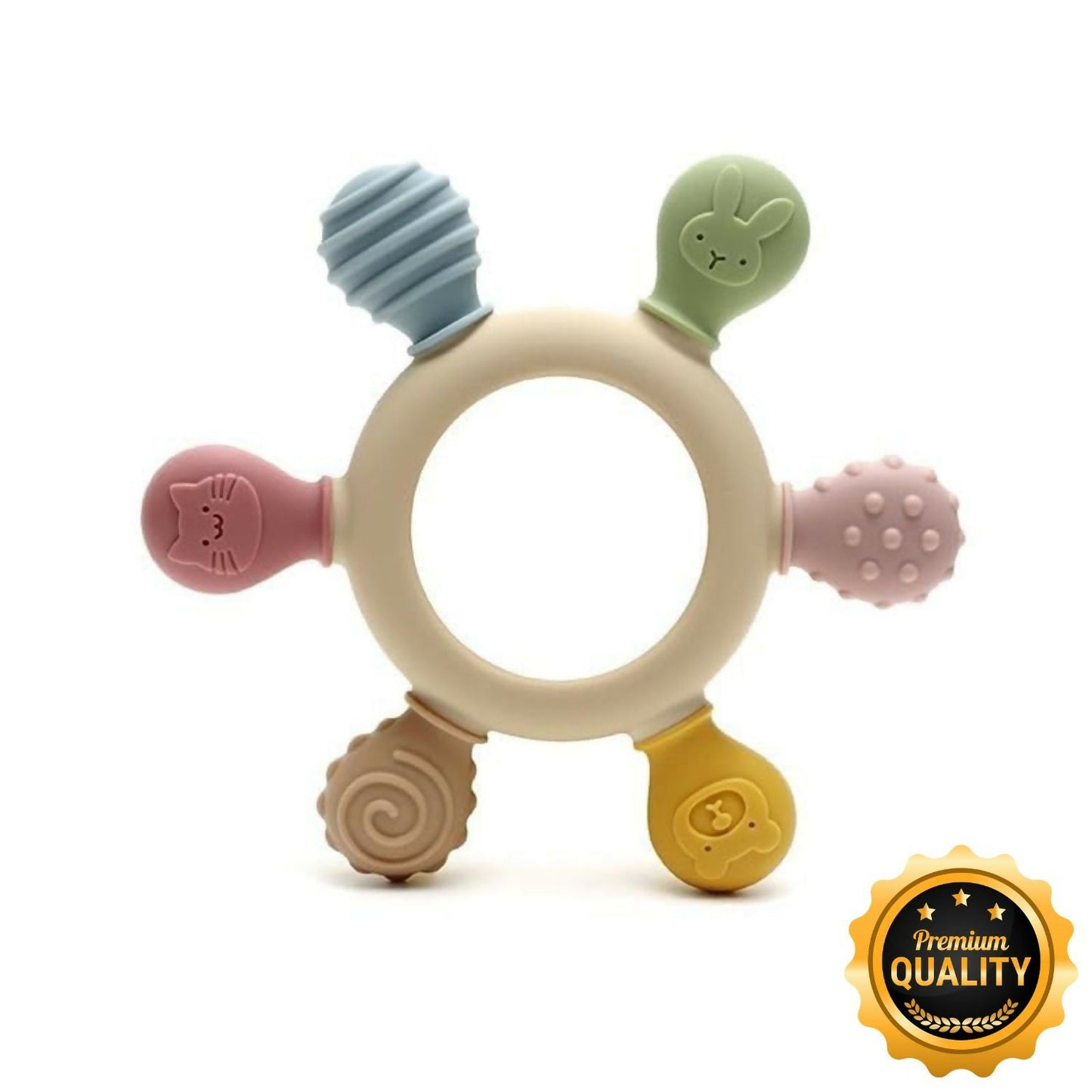 Baby Hand Teether – Multi-Color Gum Relief & Sensory Stimulator