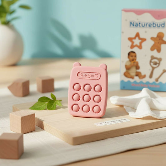 Pop It Silicone Teether – Soothes Gums & Sensory Play