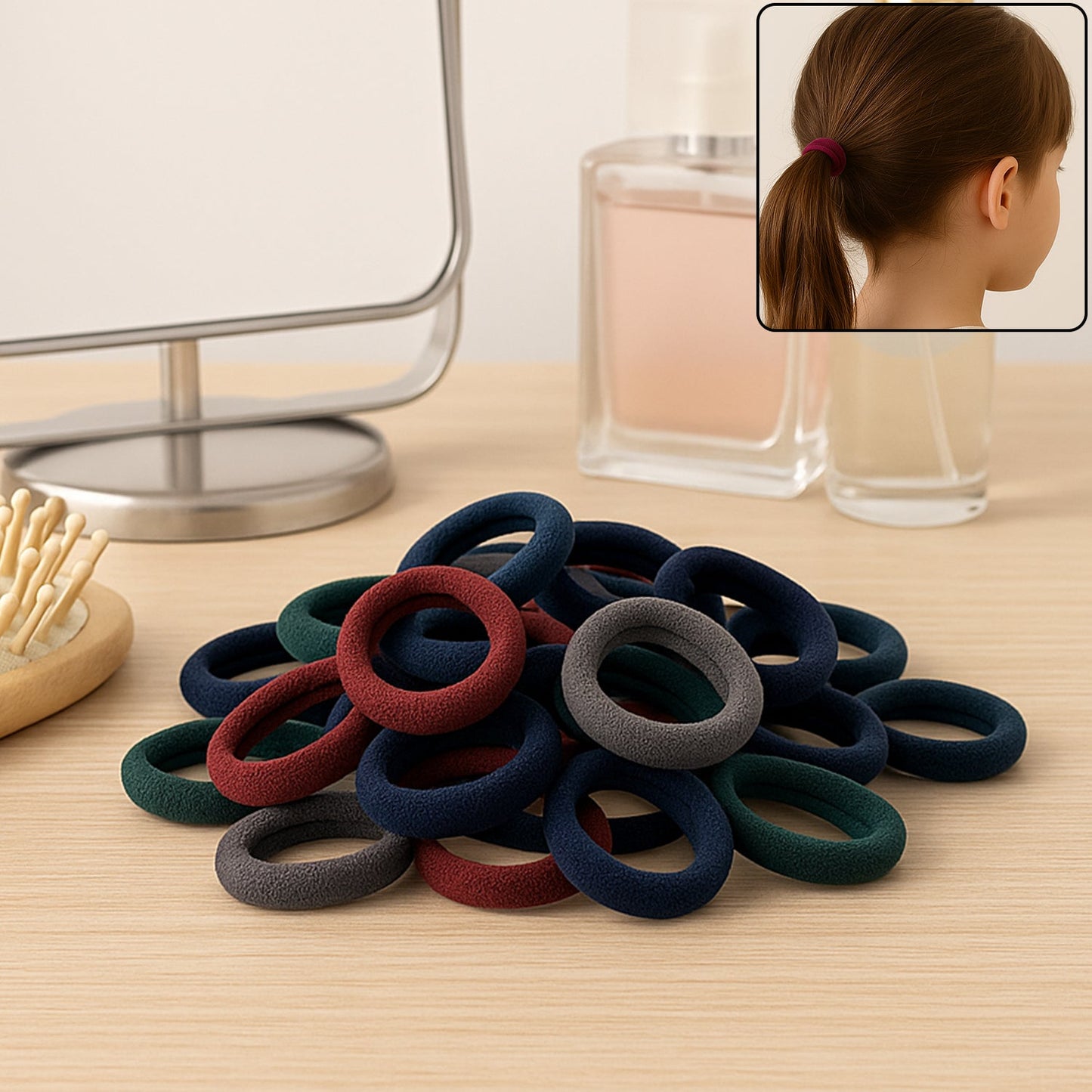 Small Hairbands – Multicolour Rubber Bands (Pack of 100) | Calm & Curl