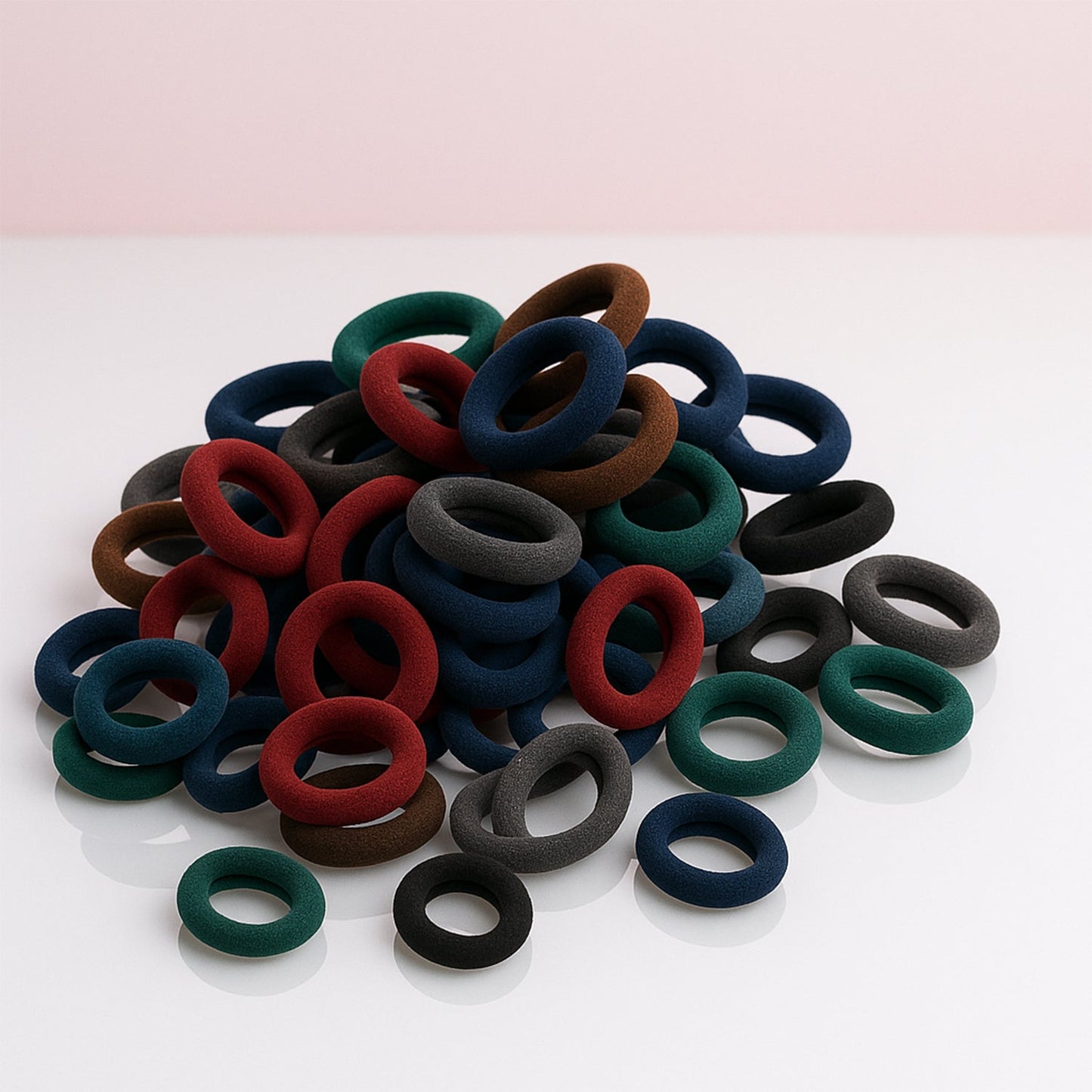 Small Hairbands – Multicolour Rubber Bands (Pack of 100) | Calm & Curl
