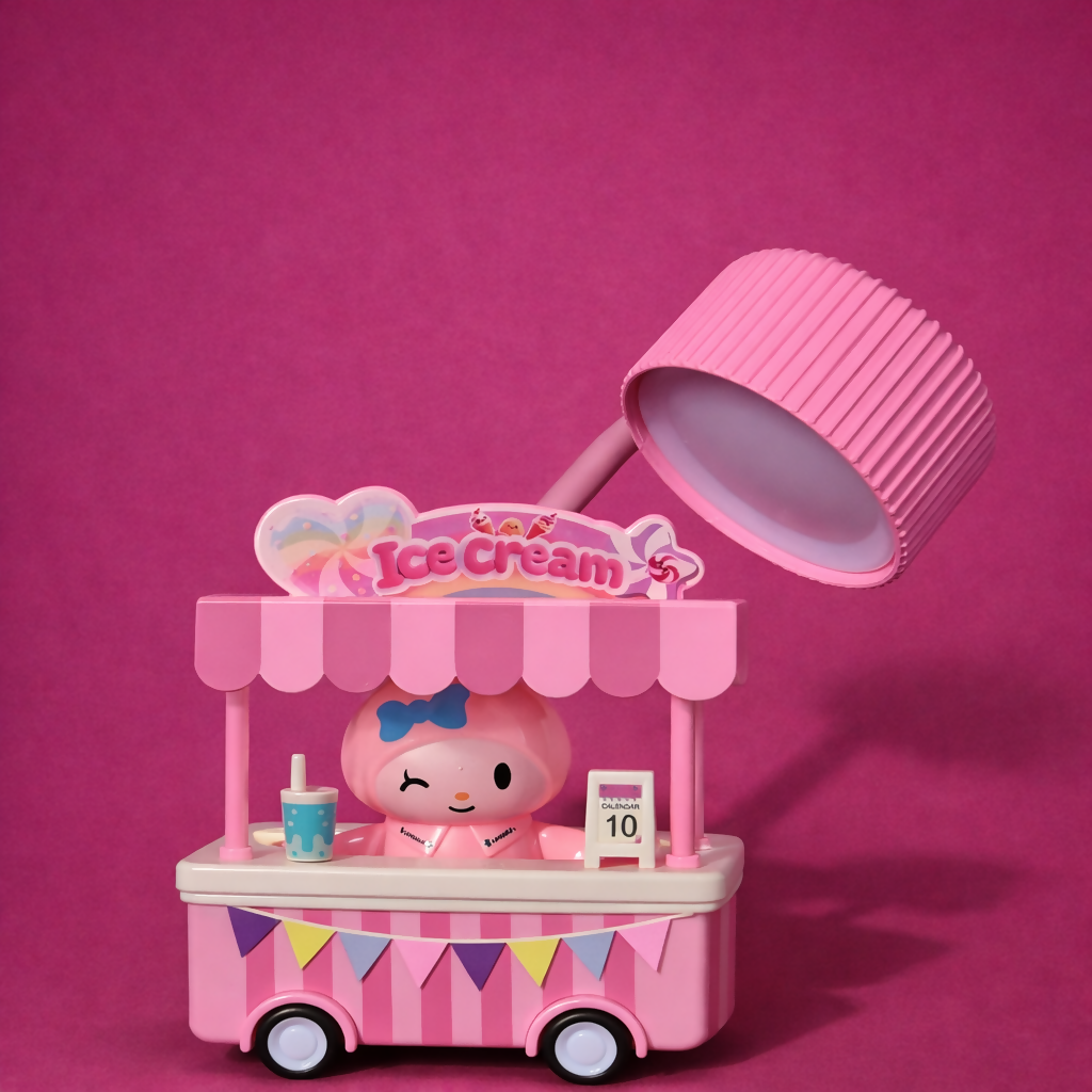 Ice Cream Cart Night Lamp – Adjustable Flexible Neck Kids Desk Light