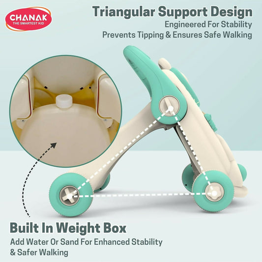 Baby Walker with Anti-Slip Wheels – Safe Musical Walker for 9+ Months