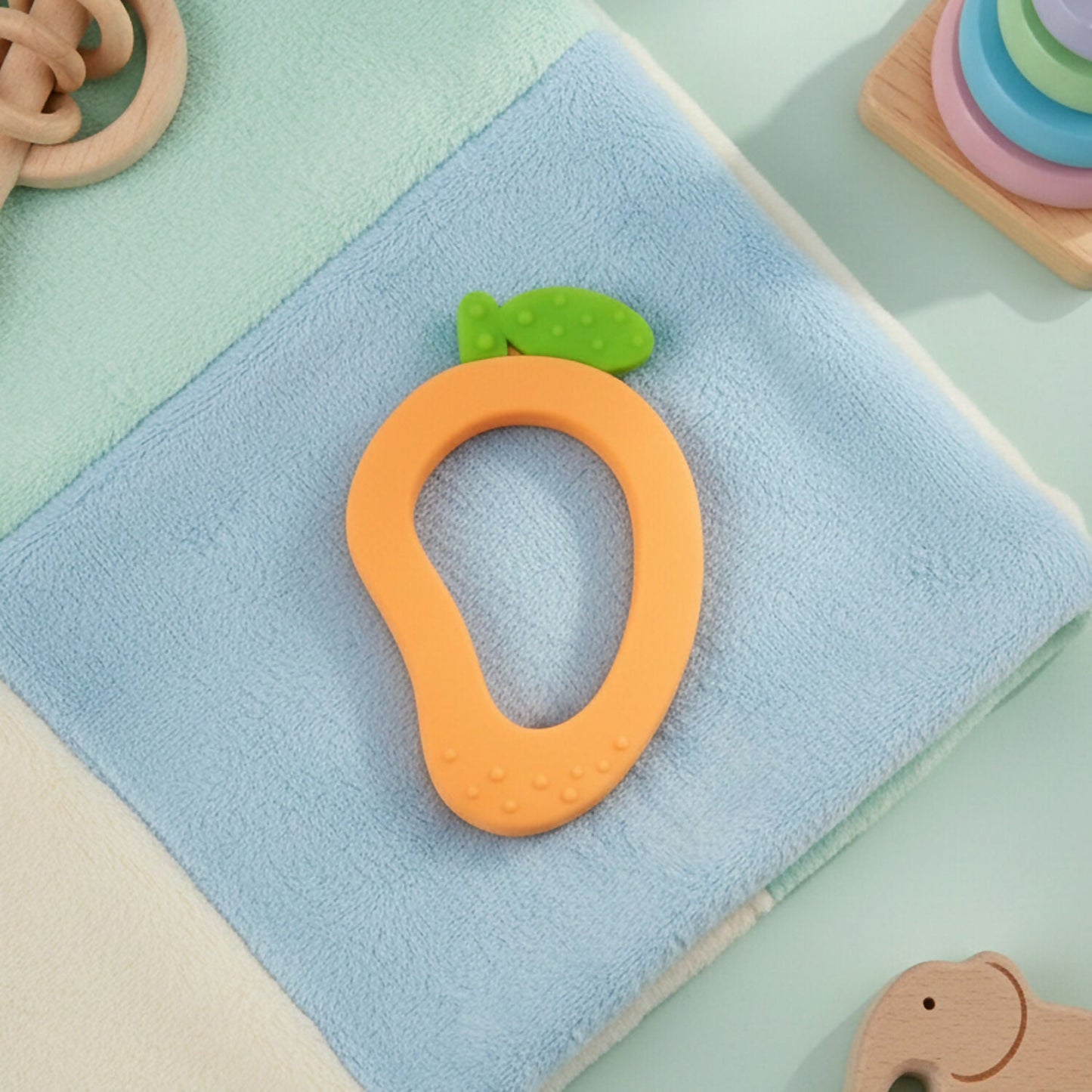 Silicone Baby Teether – Mango Shape for Soothing Relief