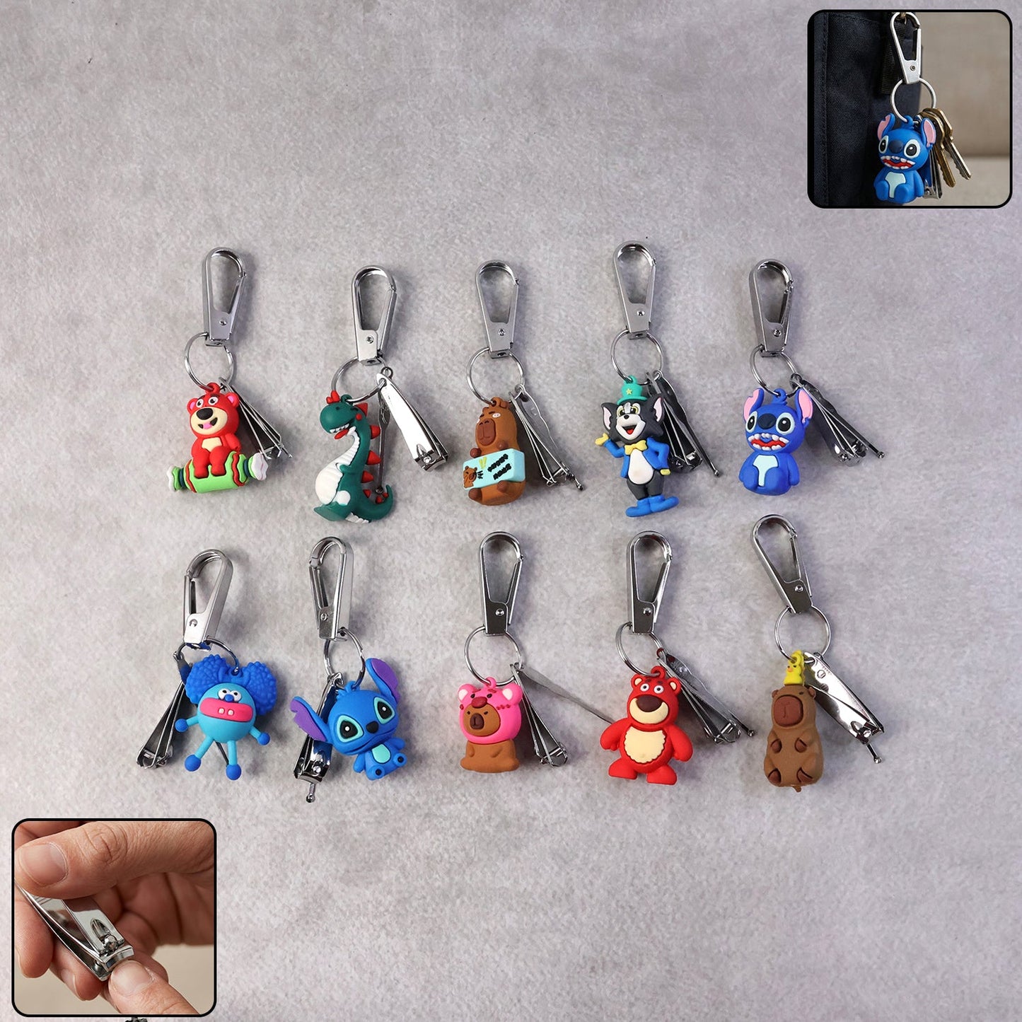 Cartoon Nail Cutter Keychain – Compact Mini Nail Clipper