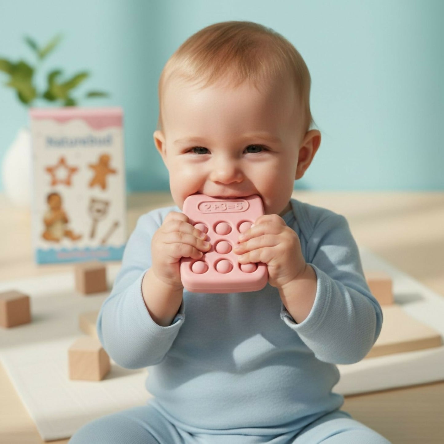 Pop It Silicone Teether – Soothes Gums & Sensory Play