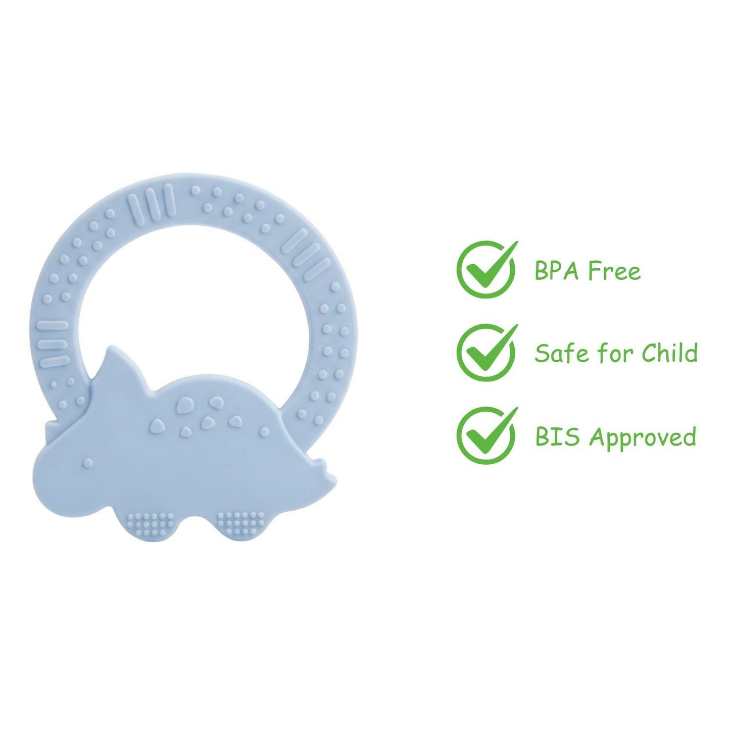 Rhino Shaped Baby Teether – Soothing Silicone Grip Toy