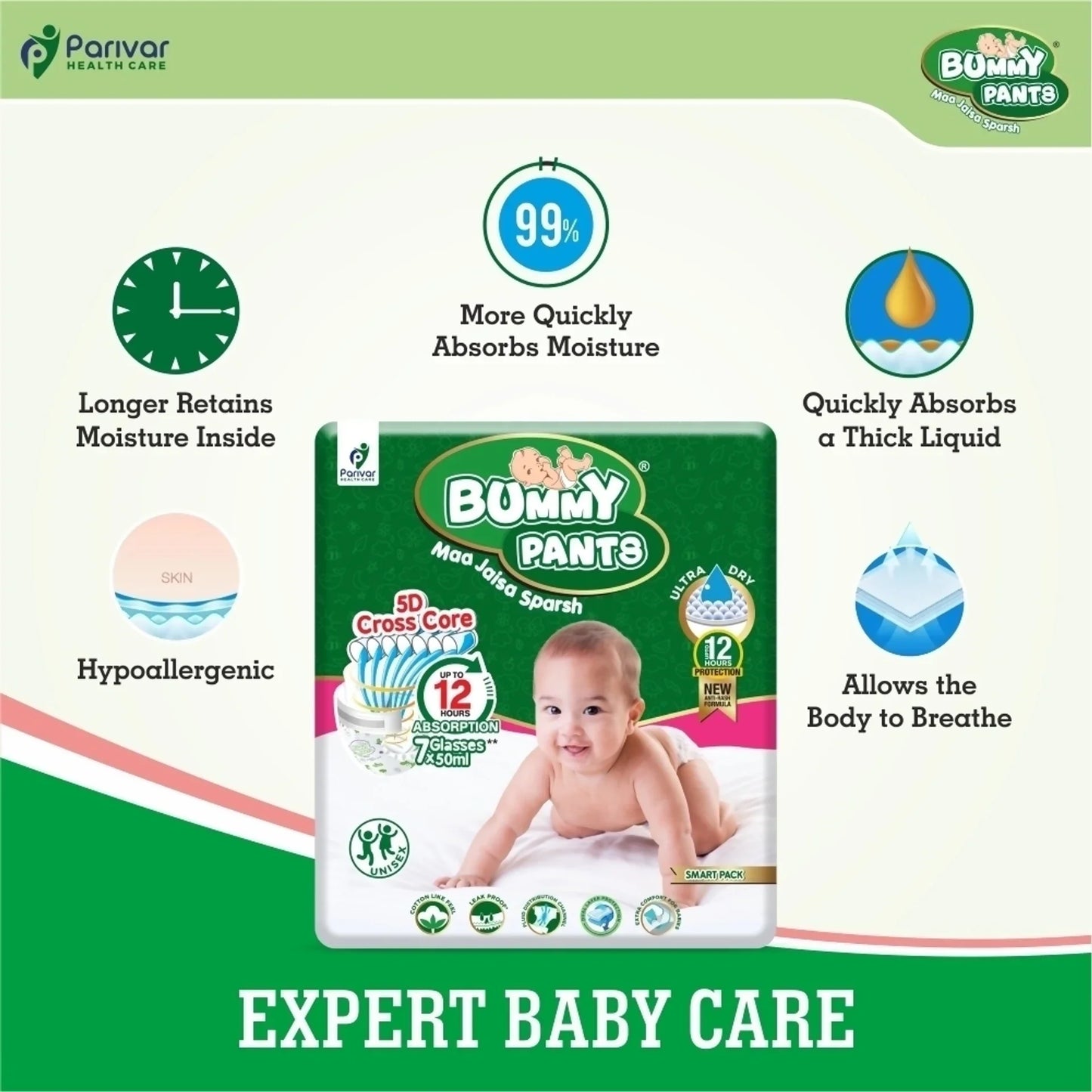 Baby Diaper Pants – Leakproof & Rash-Free Comfort for Active Babies