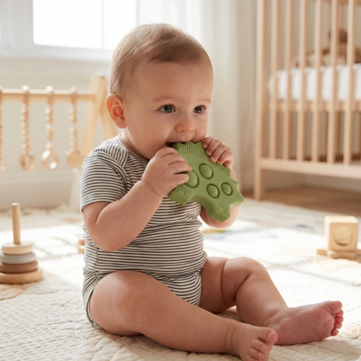 Baby Silicone Teether – Hypoallergenic Pop It Design